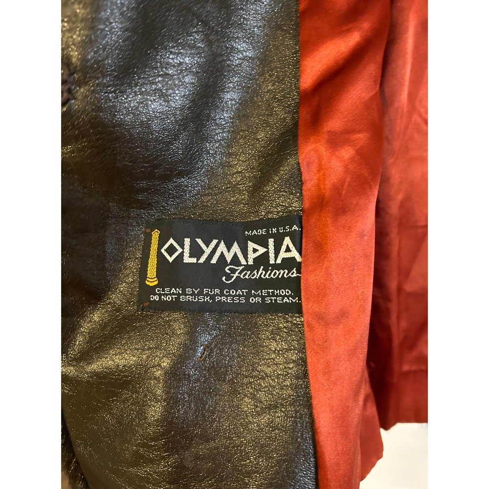 Olympia Fashions Vintage Faux Fur Coat Dark Brown Womens Small NO TAG USA Made - Picture 4 of 11